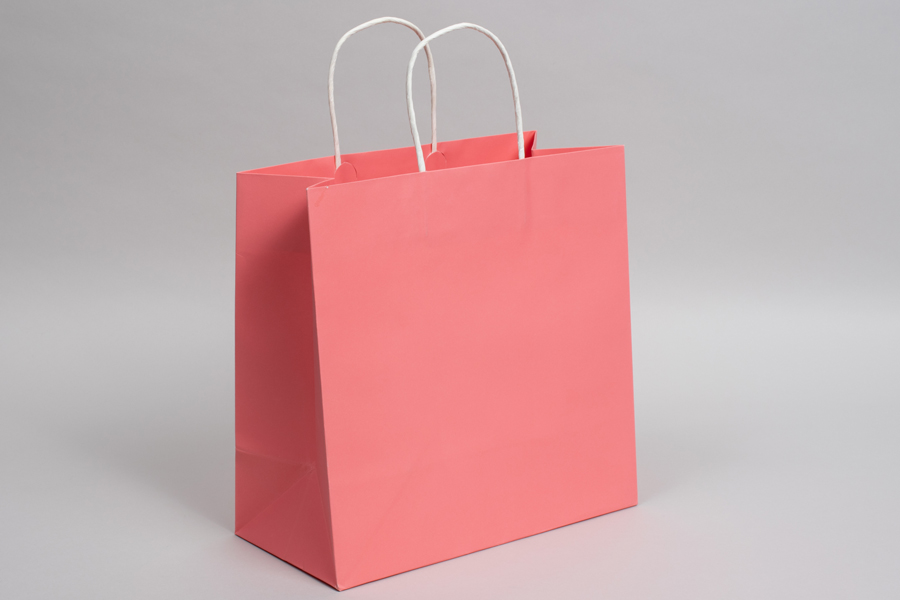 10 x 5 x 10 CORAL CHIFFON MIDTOWN TURN TOP PAPER SHOPPING BAG