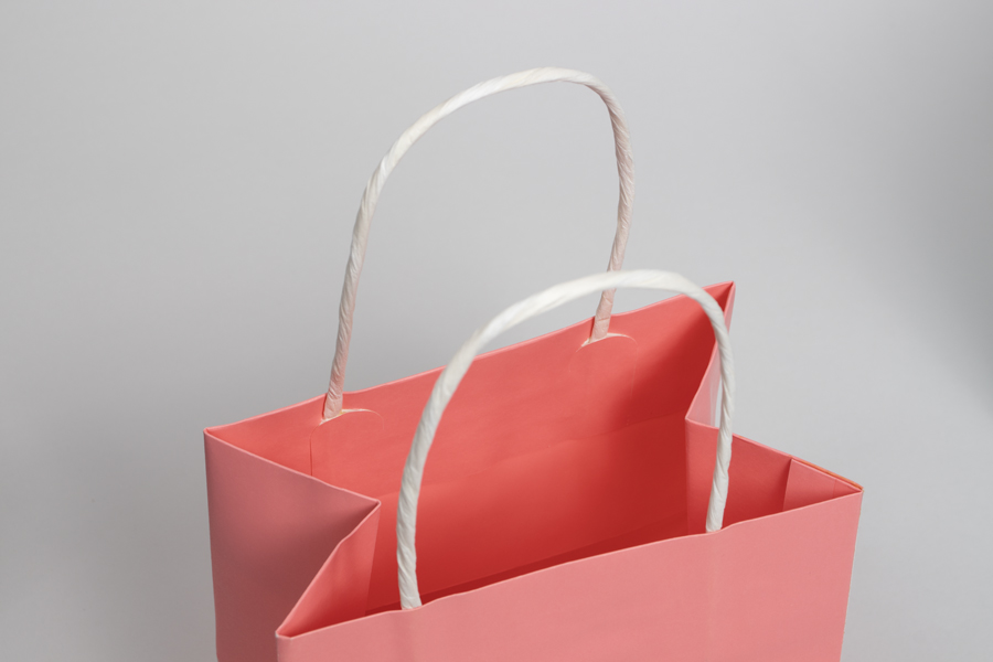 16 x 6 x 13 CORAL CHIFFON MIDTOWN TURN TOP PAPER SHOPPING BAG