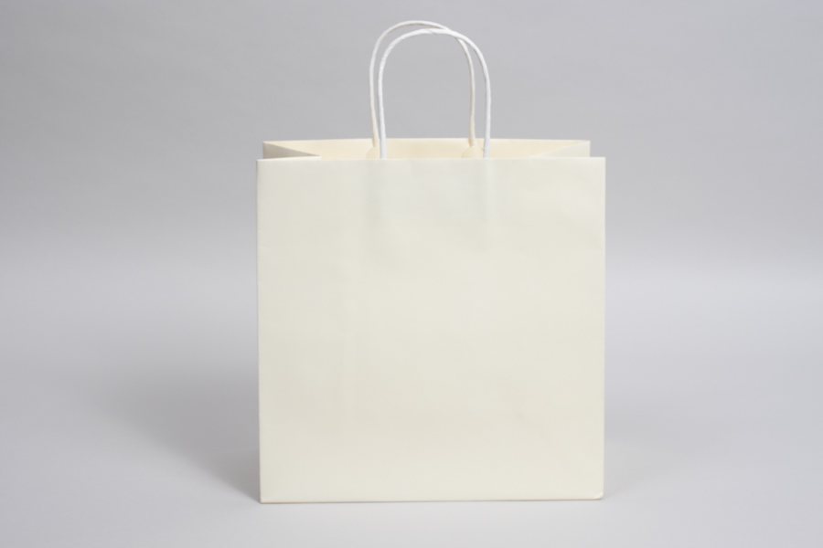 10 x 5 x 10 PEARL CREAM MIDTOWN TURN TOP PAPER SHOPPING BAG