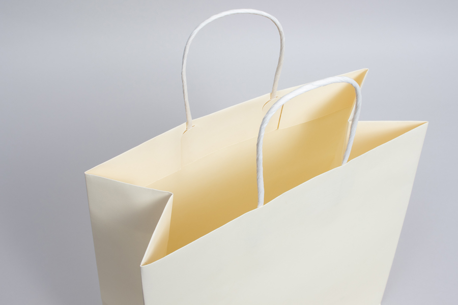 16 x 7 x 19 PEARL CREAM MIDTOWN TURN TOP PAPER SHOPPING BAG