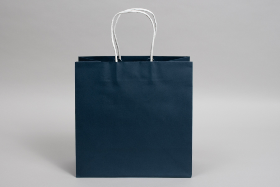 10 x 5 x 10 NAUTICAL BLUE MIDTOWN TURN TOP PAPER SHOPPING BAG