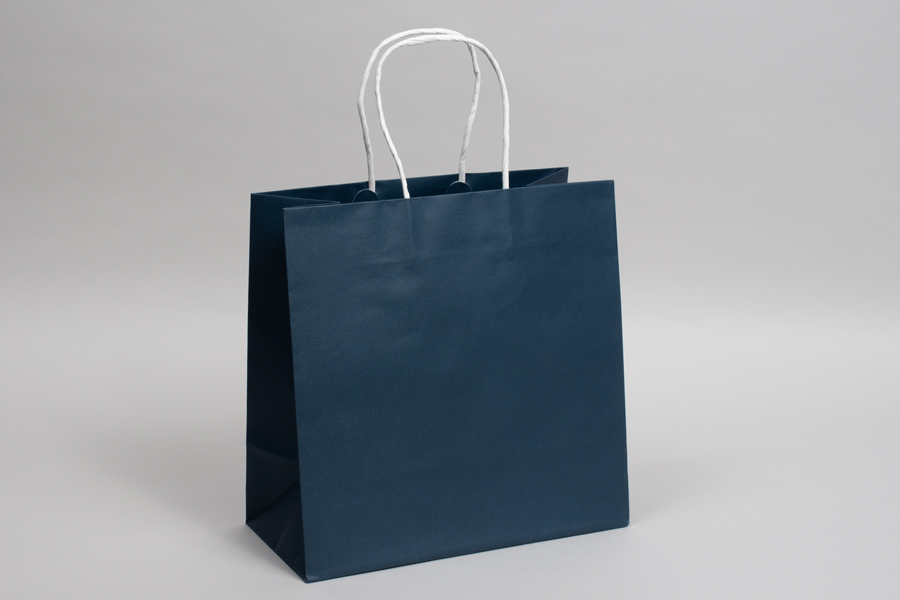 10 x 5 x 10 NAUTICAL BLUE MIDTOWN TURN TOP PAPER SHOPPING BAG