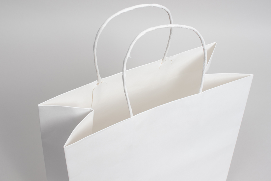 16 x 6 x 13 WHITE MIDTOWN TURN TOP PAPER SHOPPING BAG