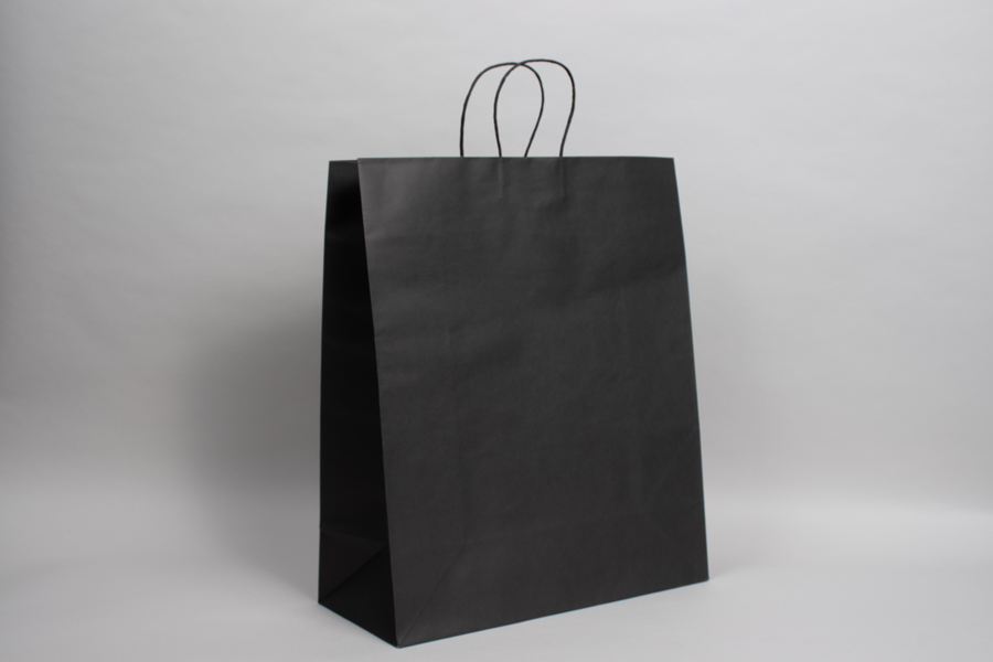 16 x 6 x 13 BLACK ONYX MIDTOWN TURN TOP PAPER SHOPPING BAG