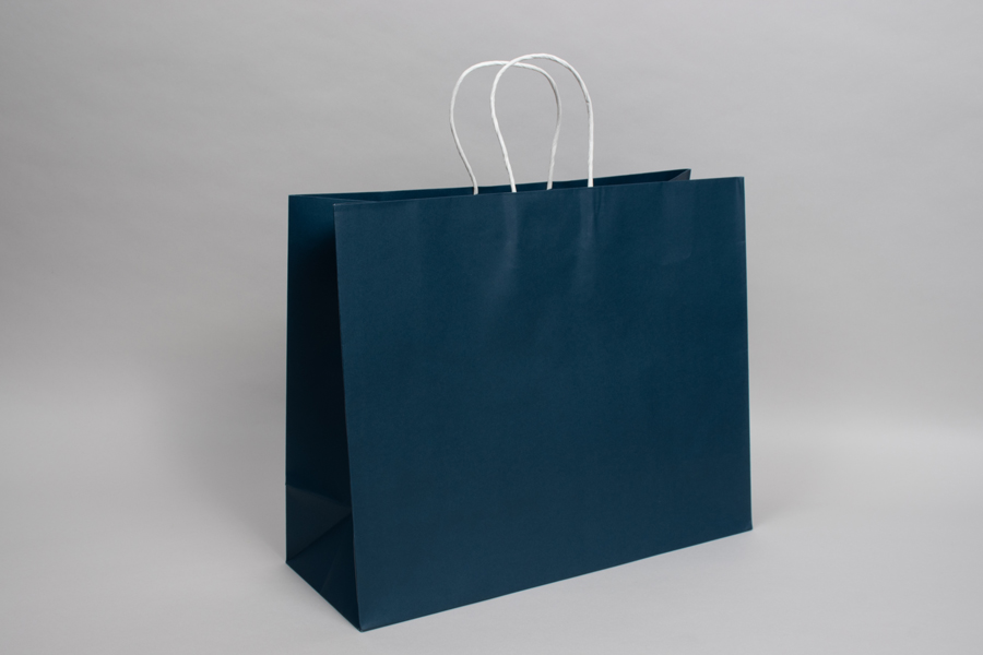 16 x 6 x 13 NAUTICAL BLUE MIDTOWN TURN TOP PAPER SHOPPING BAG