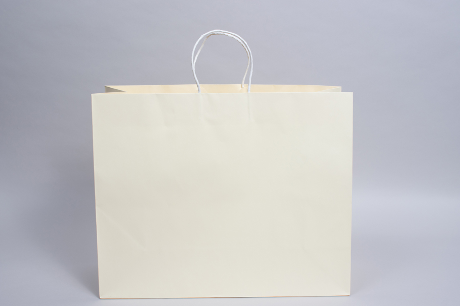 16 x 6 x 13 PEARL CREAM MIDTOWN TURN TOP PAPER SHOPPING BAG