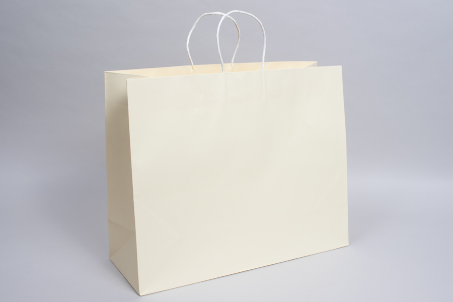 16 x 6 x 13 PEARL CREAM MIDTOWN TURN TOP PAPER SHOPPING BAG