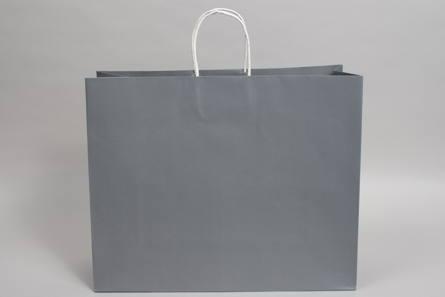 16 x 6 x 13 TARNISHED GREY MIDTOWN TURN TOP PAPER SHOPPING BAG