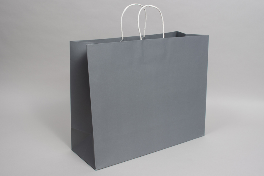 16 x 6 x 13 TARNISHED GREY MIDTOWN TURN TOP PAPER SHOPPING BAG