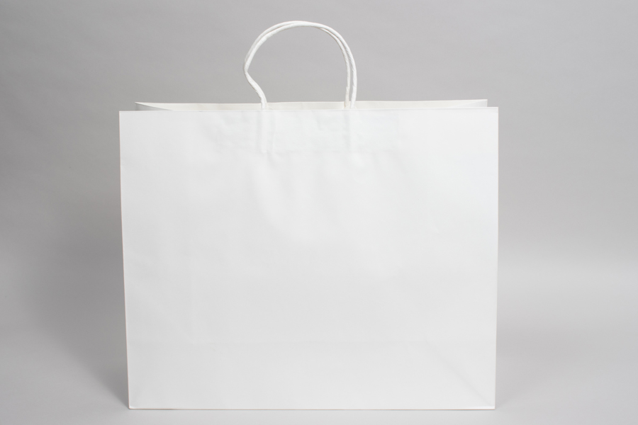 16 x 6 x 13 WHITE MIDTOWN TURN TOP PAPER SHOPPING BAG