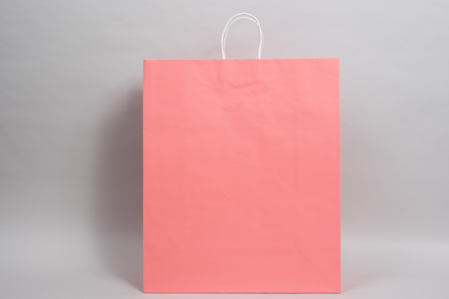 16 x 7 x 19 CORAL CHIFFON MIDTOWN TURN TOP PAPER SHOPPING BAG