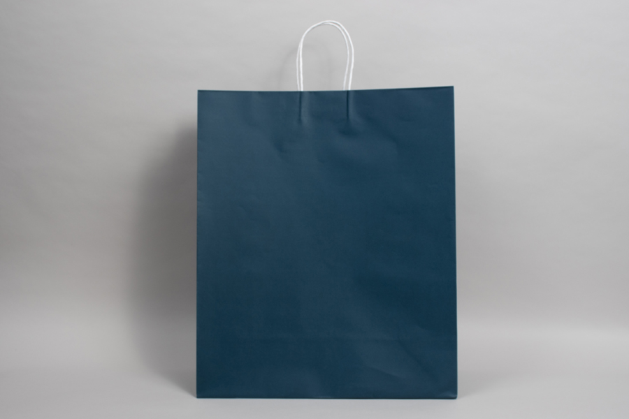 16 x 7 x 19 NAUTICAL BLUE MIDTOWN TURN TOP PAPER SHOPPING BAG