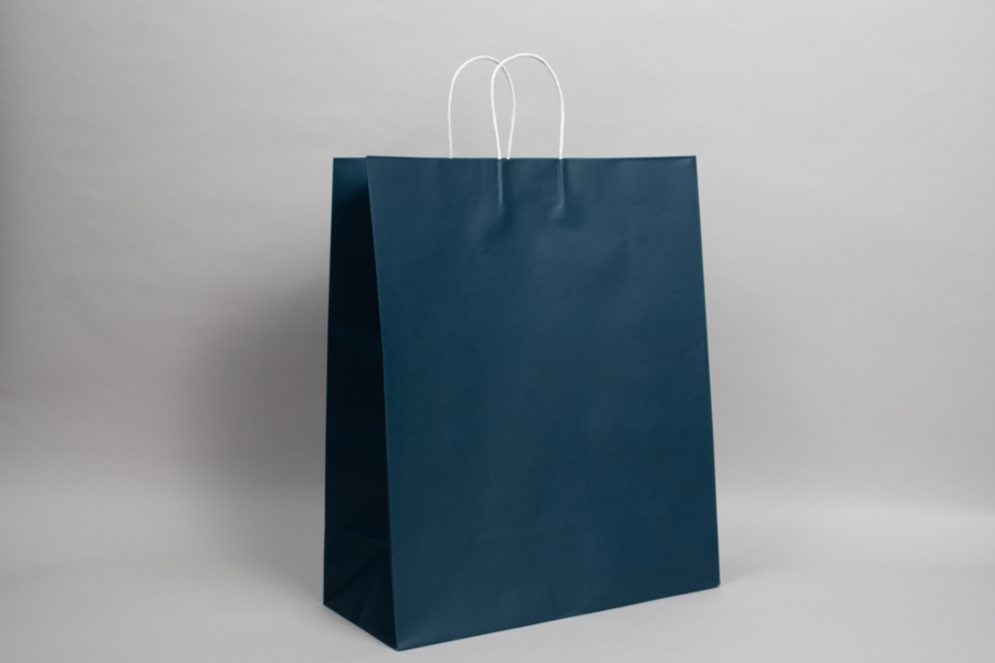 16 x 7 x 19 NAUTICAL BLUE MIDTOWN TURN TOP PAPER SHOPPING BAG