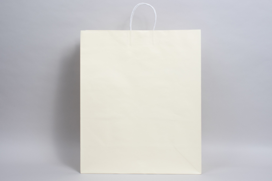 16 x 7 x 19 PEARL CREAM MIDTOWN TURN TOP PAPER SHOPPING BAG