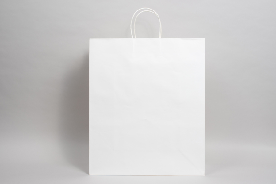 16 x 7 x 19 WHITE MIDTOWN TURN TOP PAPER SHOPPING BAG