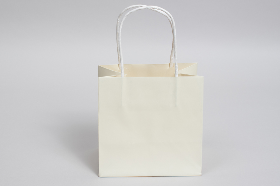 6 x 4 x 6 PEARL CREAM MIDTOWN TURN TOP PAPER SHOPPING BAG