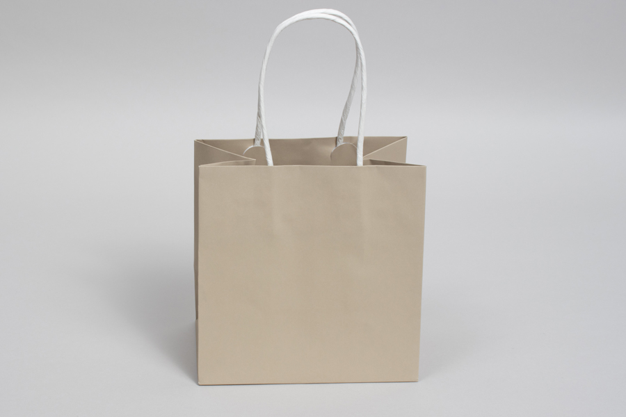 6 x 4 x 6 SAND MIDTOWN TURN TOP PAPER SHOPPING BAG