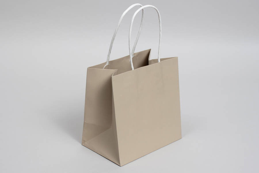 6 x 4 x 6 SAND MIDTOWN TURN TOP PAPER SHOPPING BAG