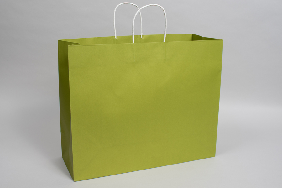 16 x 7 x 19 ALOE GREEN MIDTOWN TURN TOP PAPER SHOPPING BAG