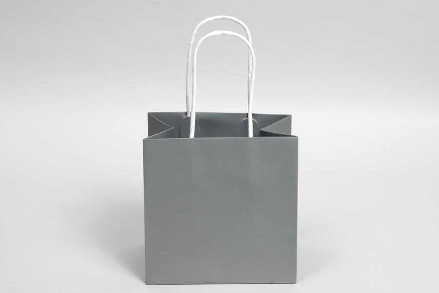 6 x 4 x 6 TARNISHED GREY MIDTOWN TURN TOP PAPER SHOPPING BAG