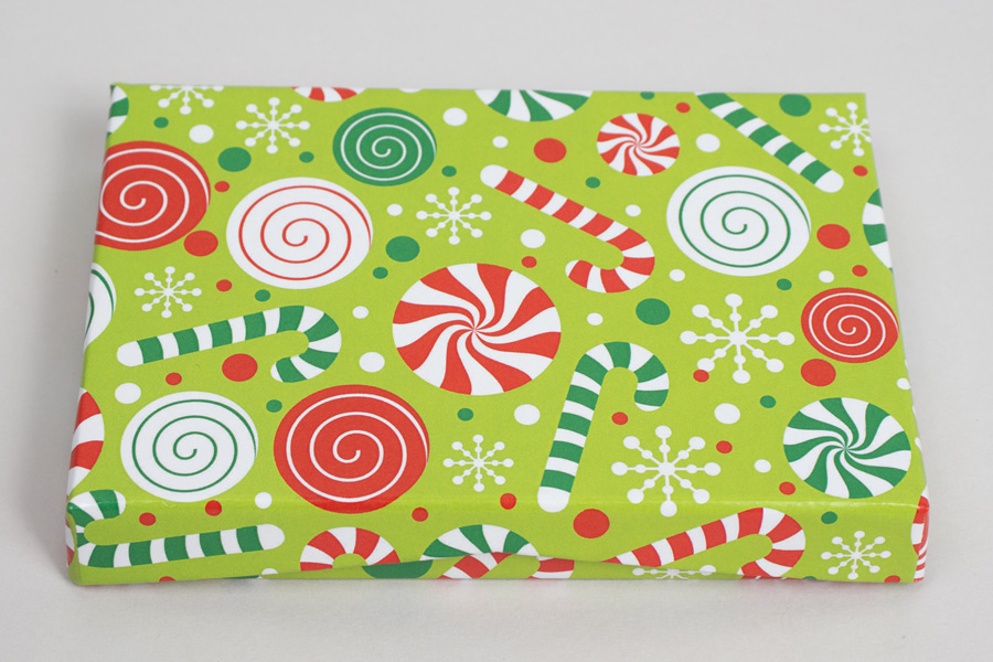 4-5/8 x 3-3/8 x 5/8 Peppermint Party Gift Card Box with Pop-Up Insert