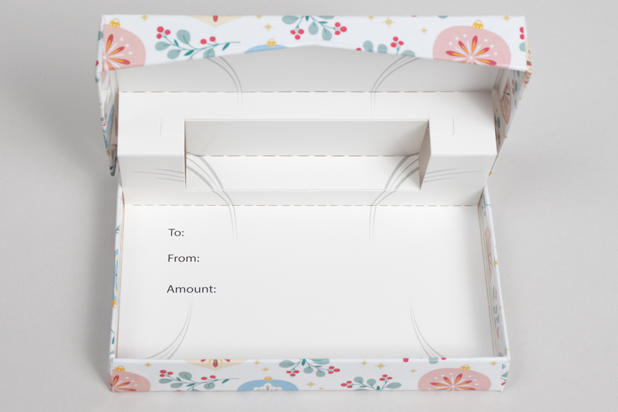 4-5/8 x 3-3/8 x 5/8 Grandma's Ornaments Gift Card Box with Pop-Up Insert