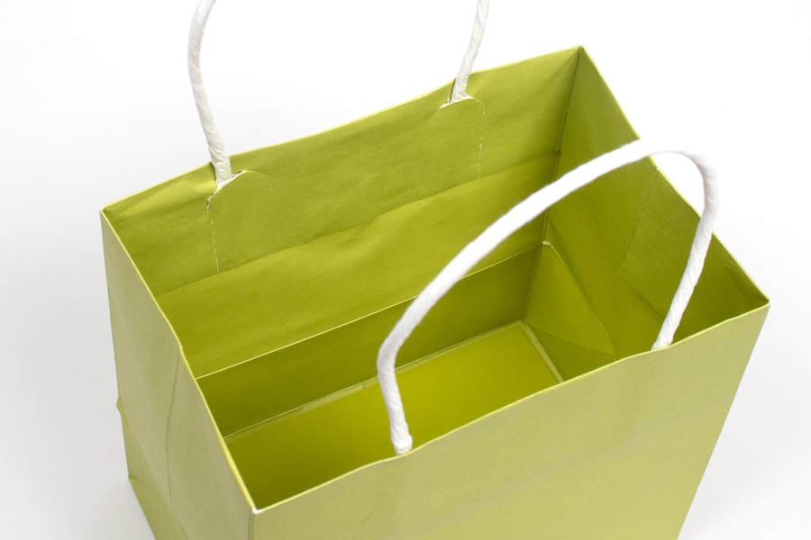 6 x 4 x 6 ALOE GREEN MIDTOWN TURN TOP PAPER SHOPPING BAG