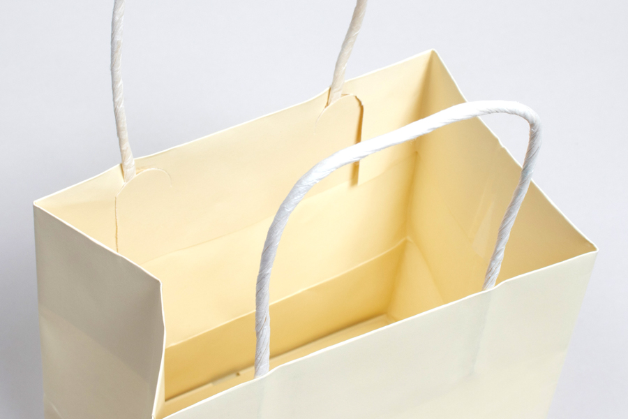 6 x 4 x 6 PEARL CREAM MIDTOWN TURN TOP PAPER SHOPPING BAG