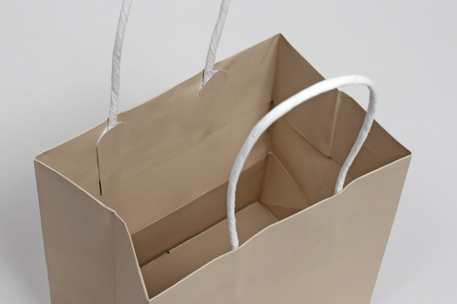 6 x 4 x 6 SAND MIDTOWN TURN TOP PAPER SHOPPING BAG