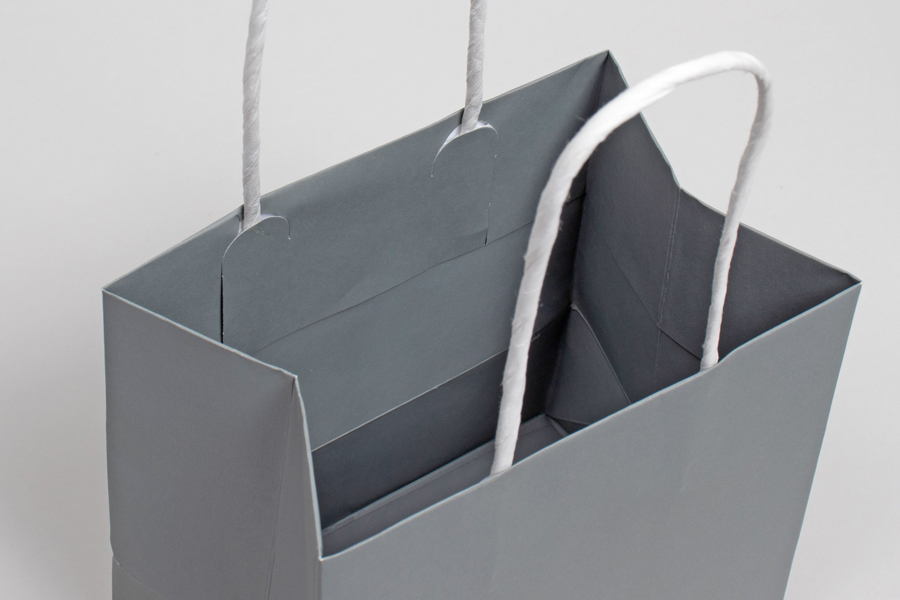 10 x 5 x 10 TARNISHED GREY MIDTOWN TURN TOP PAPER SHOPPING BAG