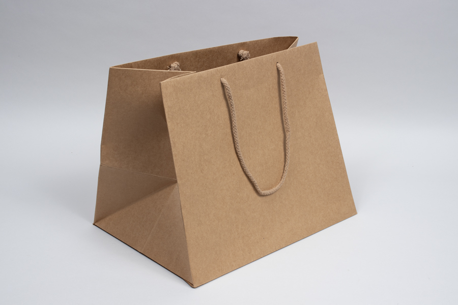 14-1/2 x 10-1/2 x 12 NATURAL KRAFT ENVIRO EUROTOTE TAKEOUT BAG