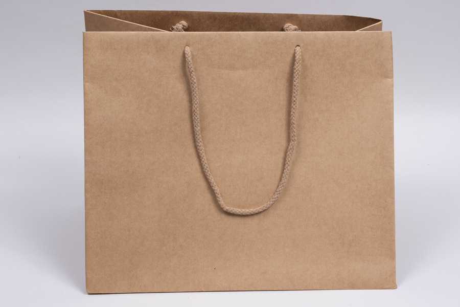 14-1/2 x 10-1/2 x 12 NATURAL KRAFT ENVIRO EUROTOTE TAKEOUT BAG