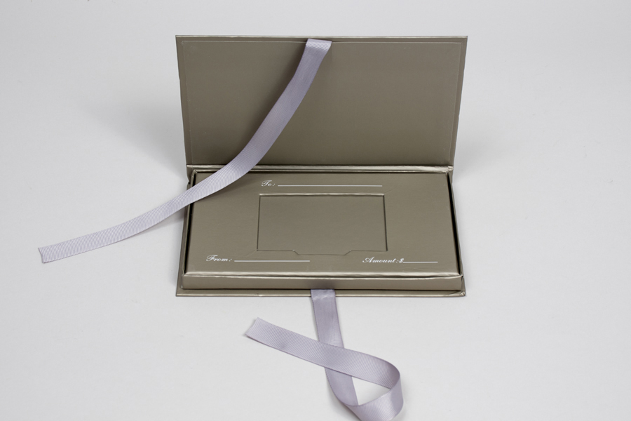 7-1/2 x 4-1/4 x 5/8 MATTE BRONZE PLATINUM PLATFORM GIFT CARD BOX