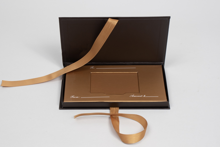 7-1/2 x 4-1/4 x 5/8 MATTE CHOCOLATE PLATFORM GIFT CARD BOX