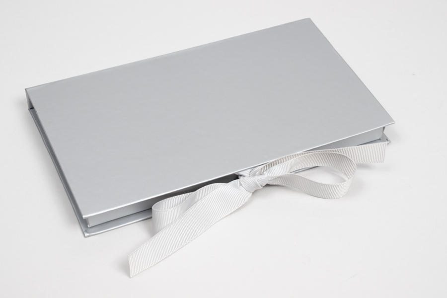 7-1/2 x 4-1/4 x 5/8 MATTE SILVER PLATFORM GIFT CARD BOX