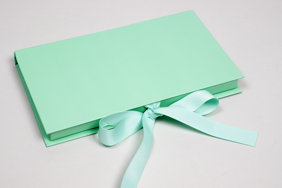 7-1/2 x 4-1/4 x 5/8 MATTE TURQUOISE PLATFORM GIFT CARD BOX