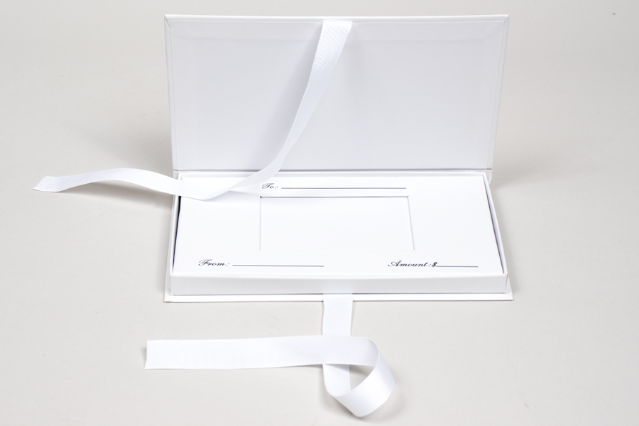 7-1/2 x 4-1/4 x 5/8 MATTE WHITE PLATFORM GIFT CARD BOX