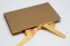 7-1/4 X 4-1/4 X 5/8 MATTE GOLD PLATFORM RIBBON GIFT CARD BOX