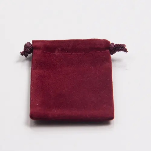 3X4 VELVET POUCH BURGUNDY